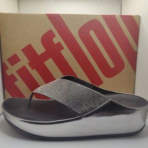 Fitflop size 8 silver sparkle flip flop